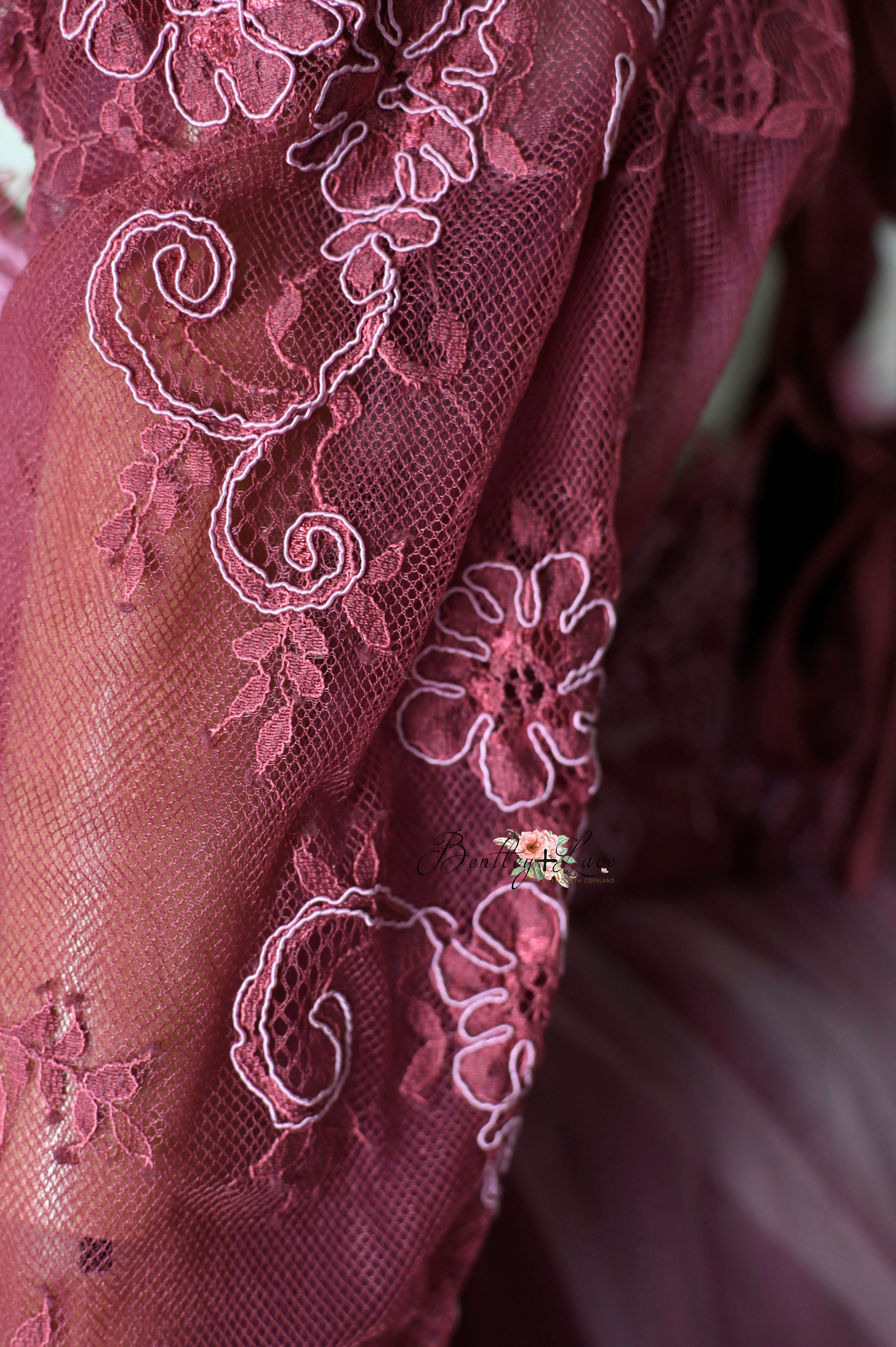 "Whispering Pink " - Floor Length Gown+detach lace sleeves - (8 - 11 YEAR)