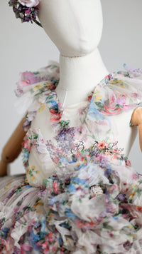 RETIRED RENTAL EUC EXCLUSIVE limited release gown - Meadow Bloom floor long gown (6 year- 8 year)