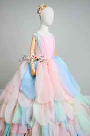 Limited Edition Couture Gown "Petal Whispers" Pastel | Floor-Length Dress | Editorial Couture for Special Occasions