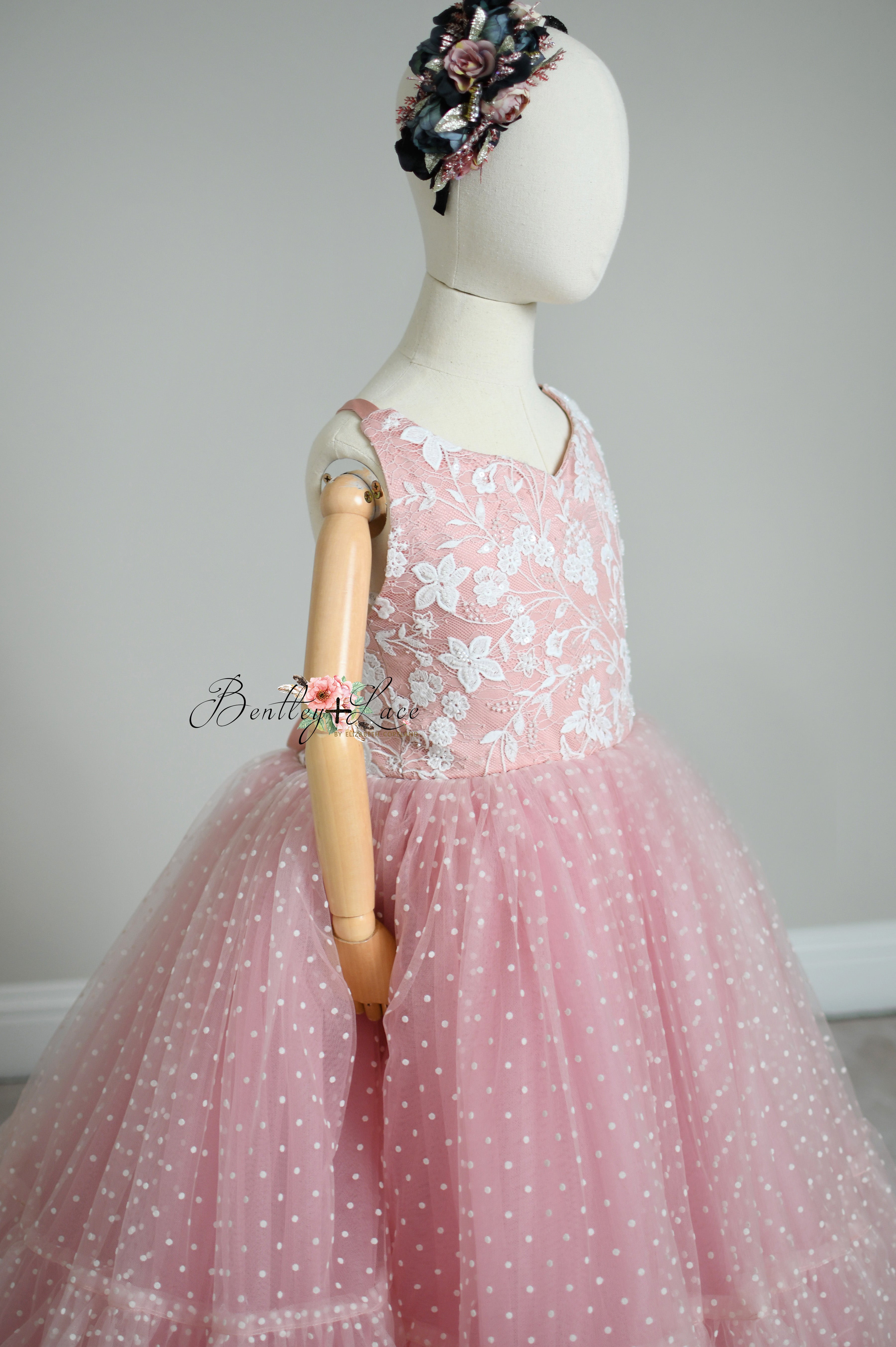 "DENTELLE ROSE" Floor length  Editorial Dress, Couture Gown, Special Occasion Dress