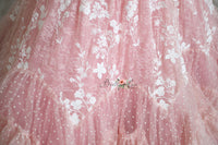 HOLD FOR JEN RETIRED RENTAL  euc "Dentelle Rose" -   Floor length + Cuffs  Teen /Adult  ( 14 Year - Petite 18+ Year)