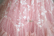 "Dentelle Rose" Floor-Length Dress | Editorial Couture Gown for Special Occasions