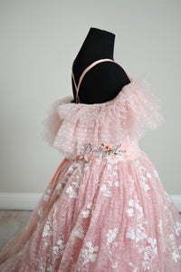 HOLD FOR JEN RETIRED RENTAL  euc "Dentelle Rose" -   Floor length + Cuffs  Teen /Adult  ( 14 Year - Petite 18+ Year)