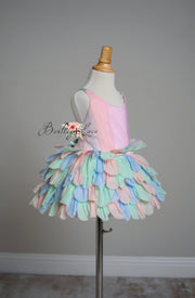 LIMITED EDITION COUTURE GOWN "PETAL WHISPERS" PASTEL - PETAL LENGTH DRESS + CAPE  Editorial Dress, Couture Gown, Special Occasion Dress