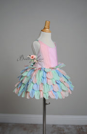 LIMITED EDITION COUTURE GOWN "PETAL WHISPERS" PASTEL - PETAL LENGTH DRESS + CAPE  Editorial Dress, Couture Gown, Special Occasion Dress