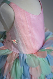 LIMITED EDITION COUTURE GOWN "PETAL WHISPERS" PASTEL - PETAL LENGTH DRESS + CAPE  Editorial Dress, Couture Gown, Special Occasion Dress