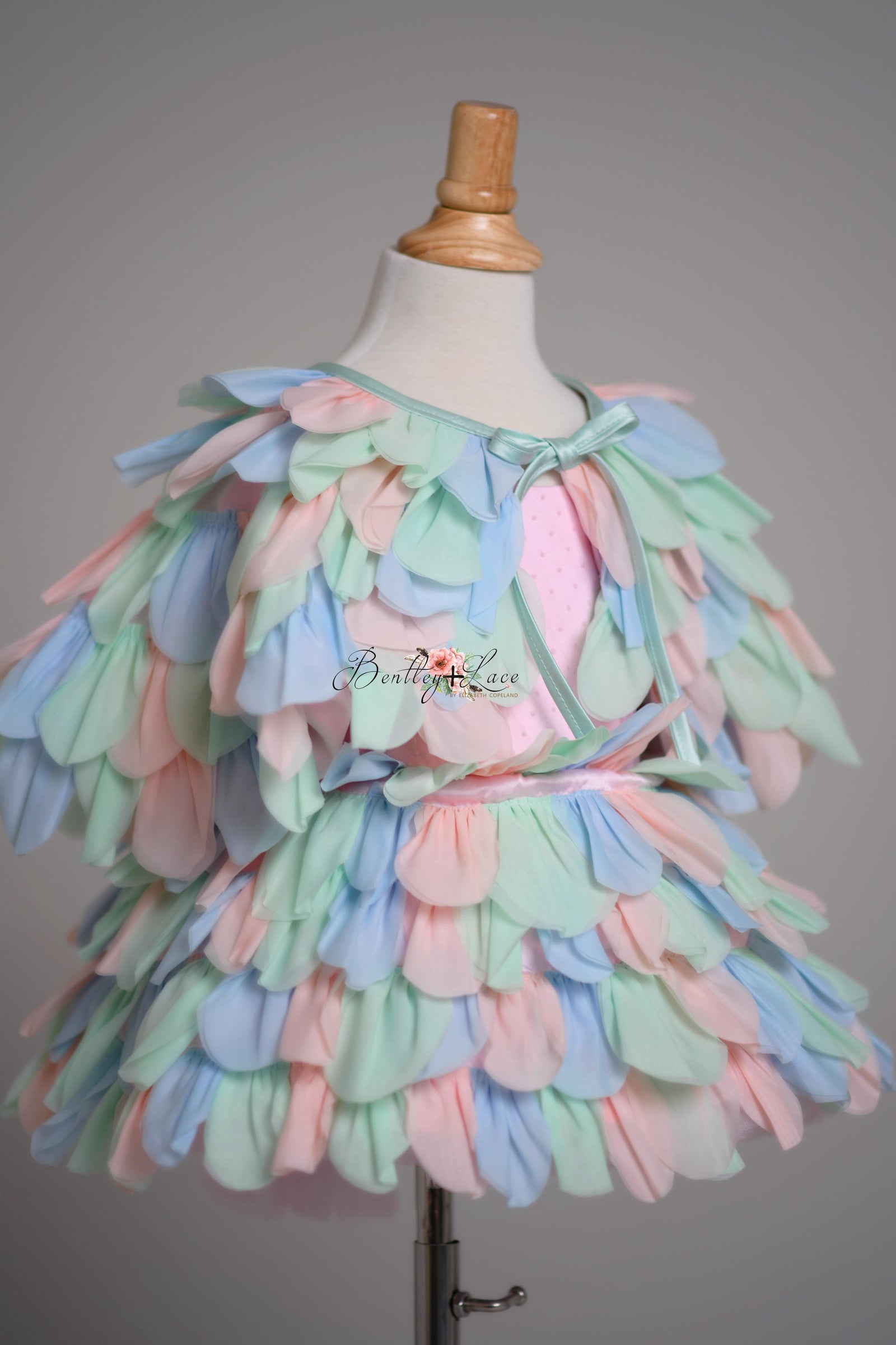 LIMITED EDITION COUTURE GOWN "PETAL WHISPERS" PASTEL - PETAL LENGTH DRESS + CAPE  Editorial Dress, Couture Gown, Special Occasion Dress