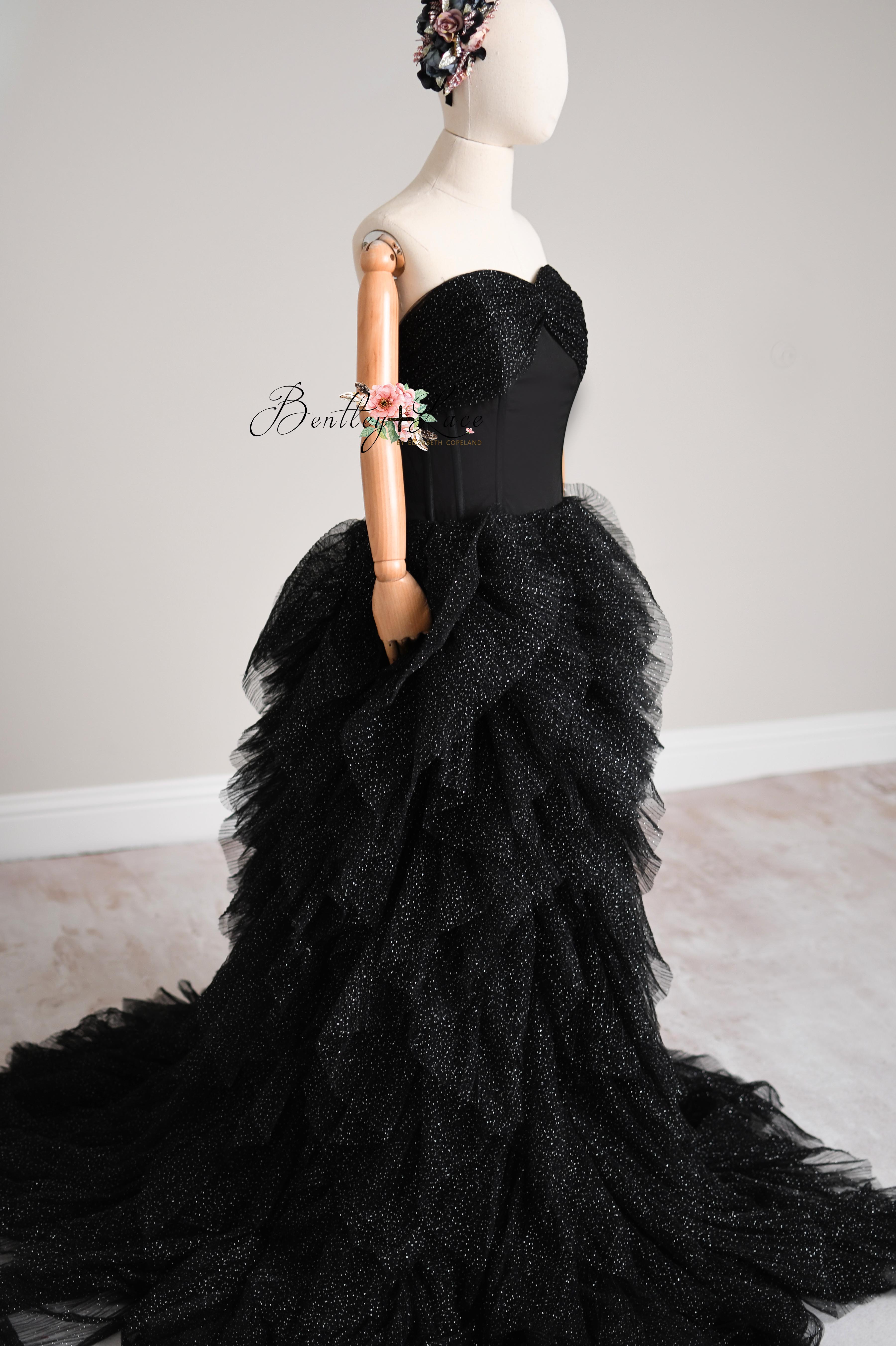 "Elegant Black Dress for Teens and Adults""Teen to Adult Black Sequin Floor-Length Dress"