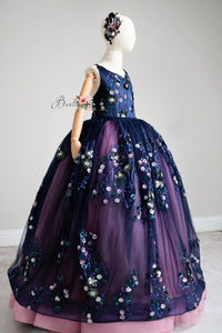 Retired rental  euc Garden Floor-Length Rental Gown | Fits 9Y–11Y