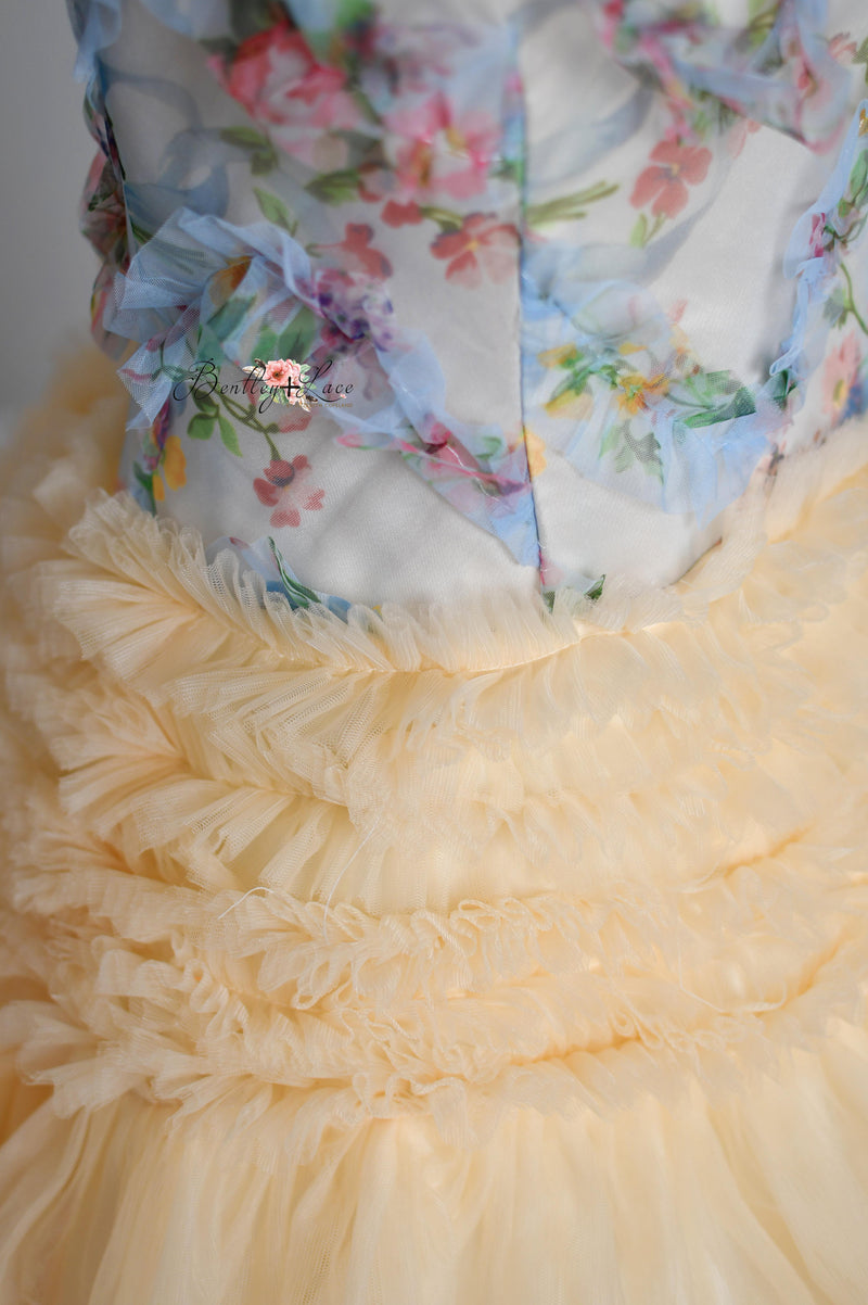 "MEADOW BLOOM" -Editorial Dress, Couture Gown, Special Occasion Dress Custom colors available