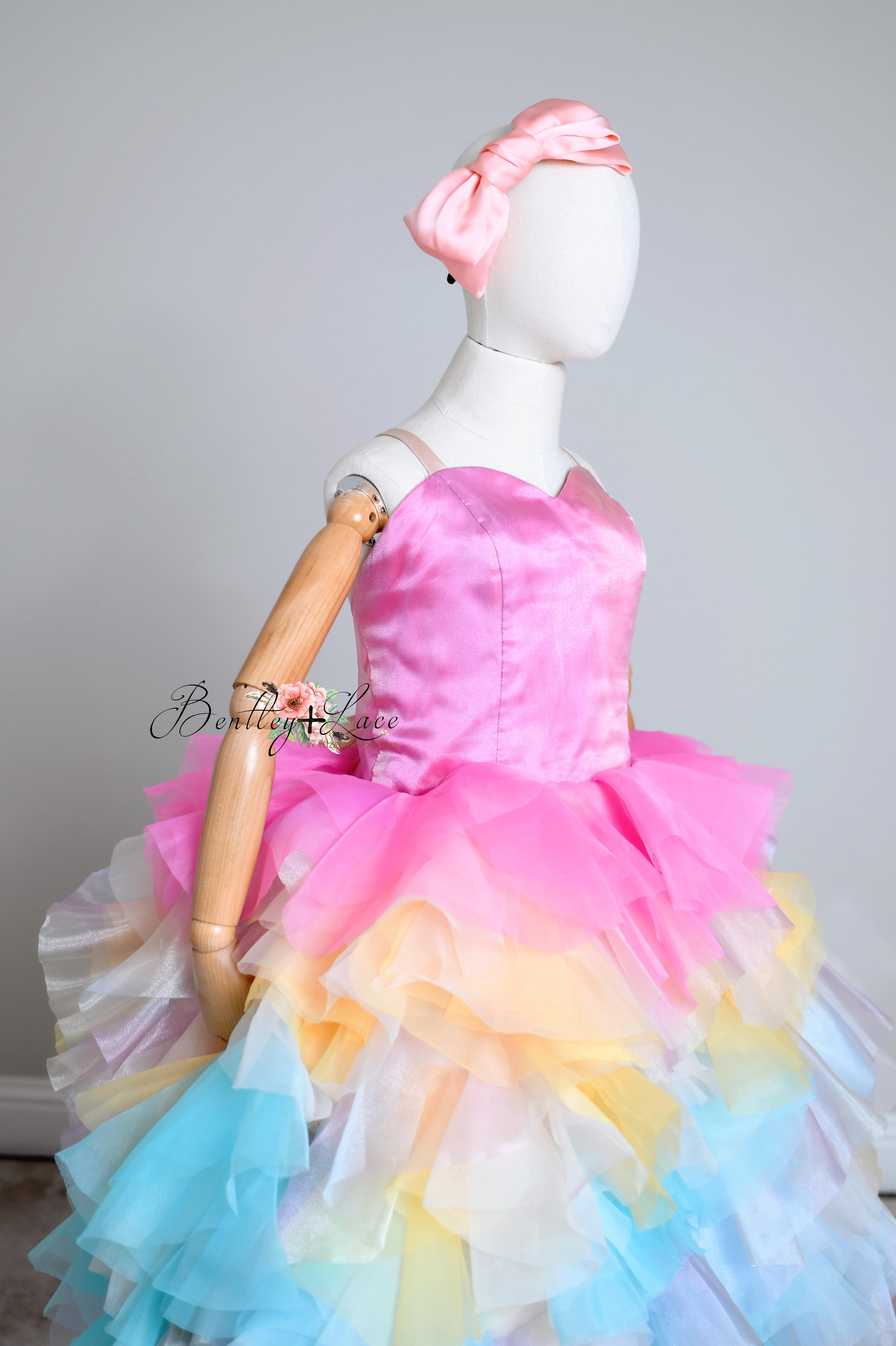 "Rainbow Pop"Editorial Dress, Couture Gown, Special Occasion Dress