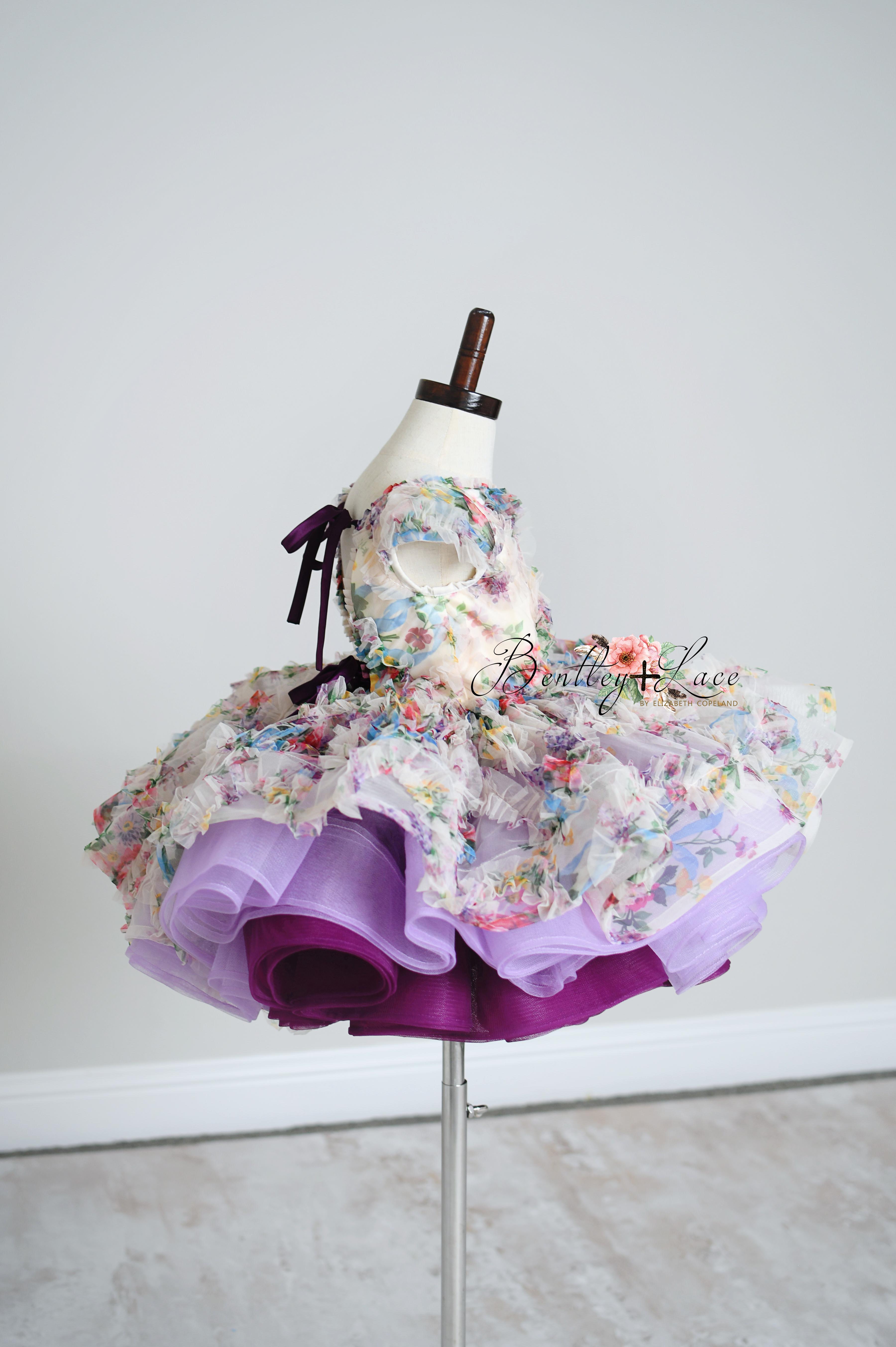 EXCLUSIVE LIMITED RELEASE GOWN - "MEADOW BLOOM" -   Petal length dress  ( 4 Year - 6 Year)