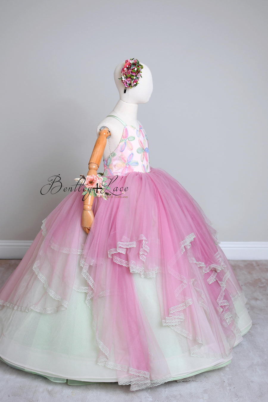 "Sun Kissed Petal" Floor length  Editorial Dress, Couture Gown, Special Occasion Dress