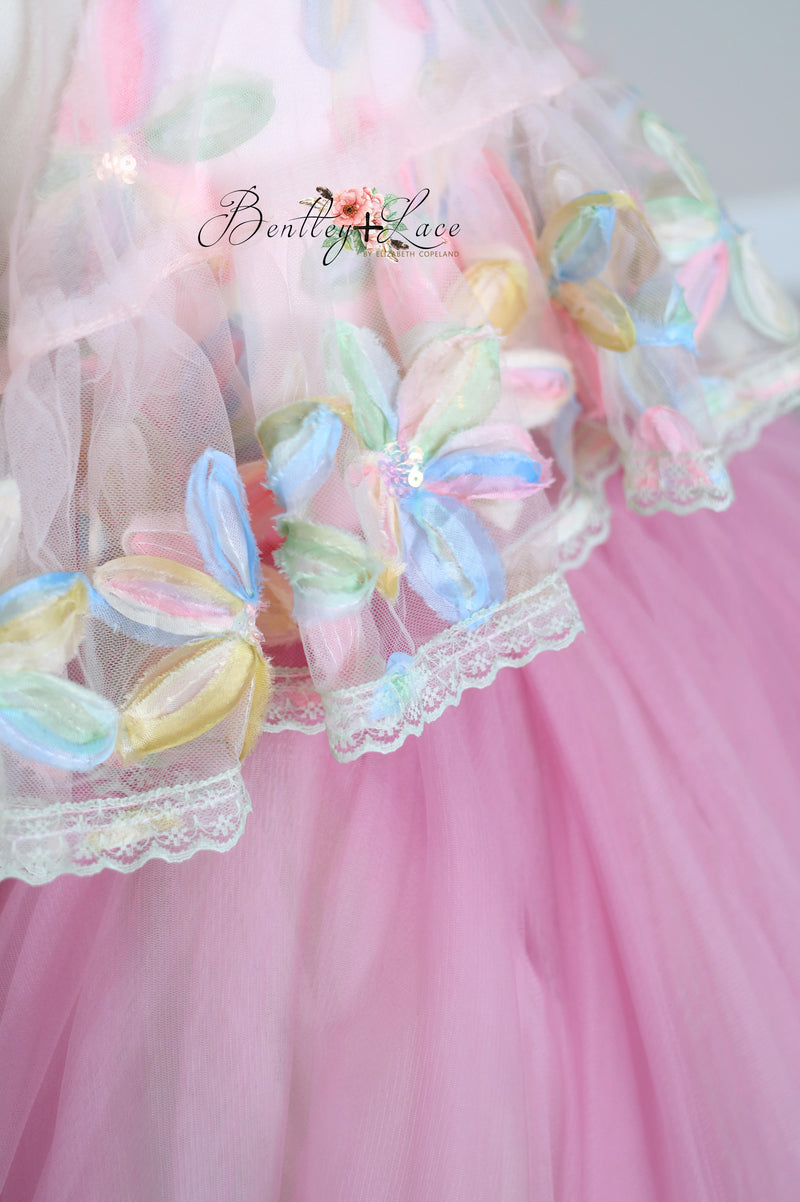 "Sun Kissed Petal" Floor length  Editorial Dress, Couture Gown, Special Occasion Dress