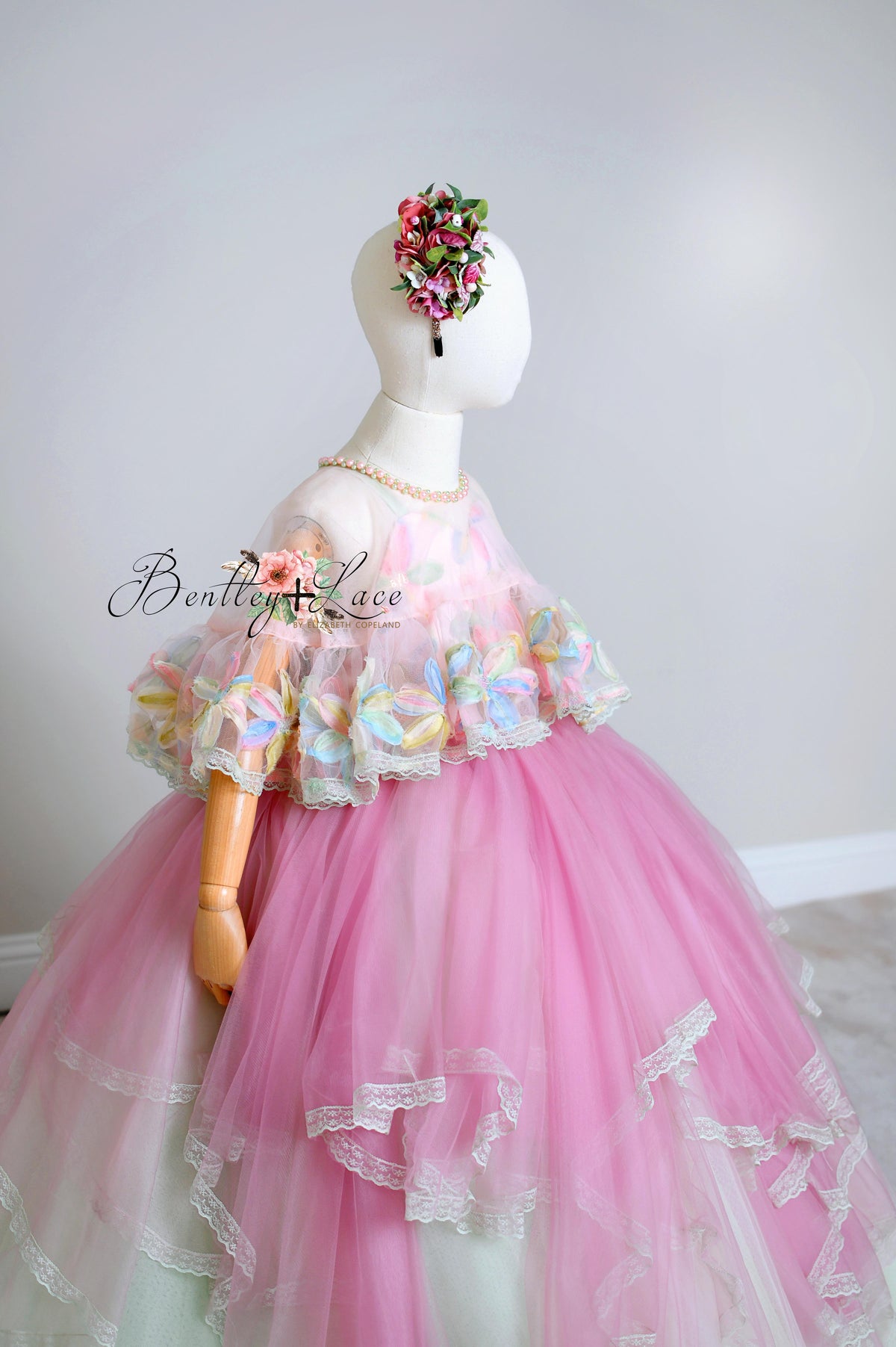 Fabric and Tulle Cape  - Custom color / fabric options available