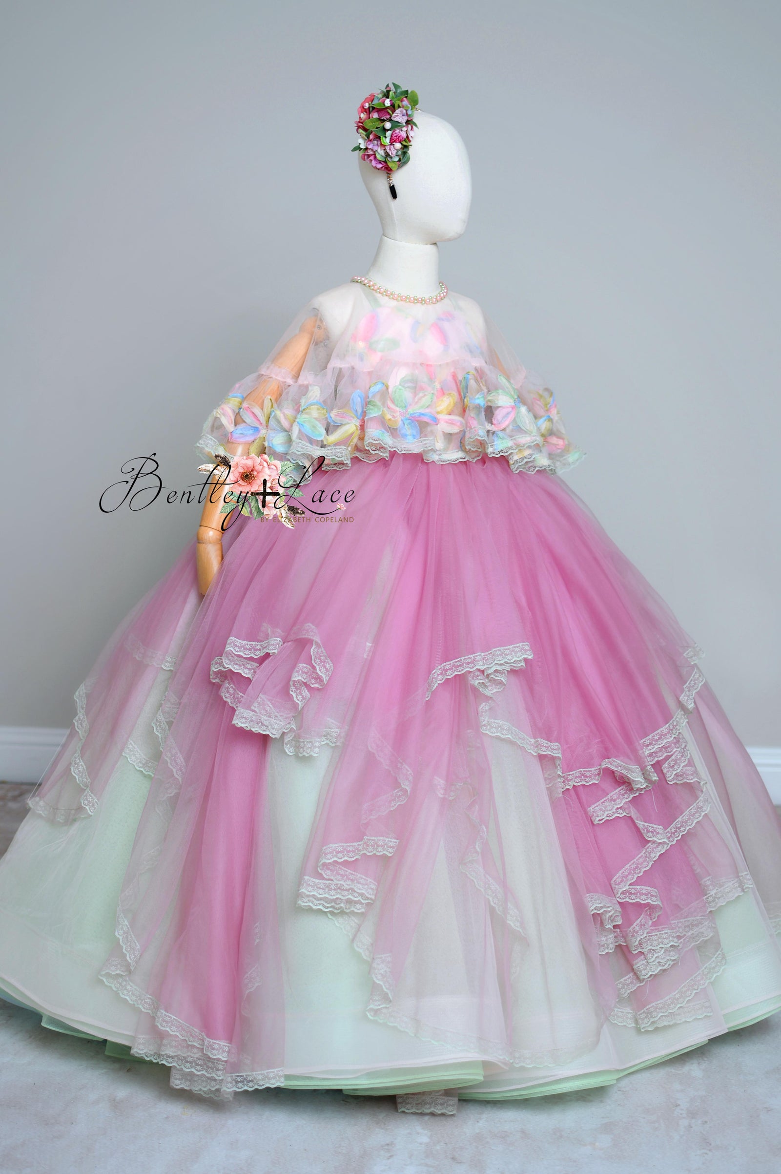 Fabric and Tulle Cape  - Custom color / fabric options available