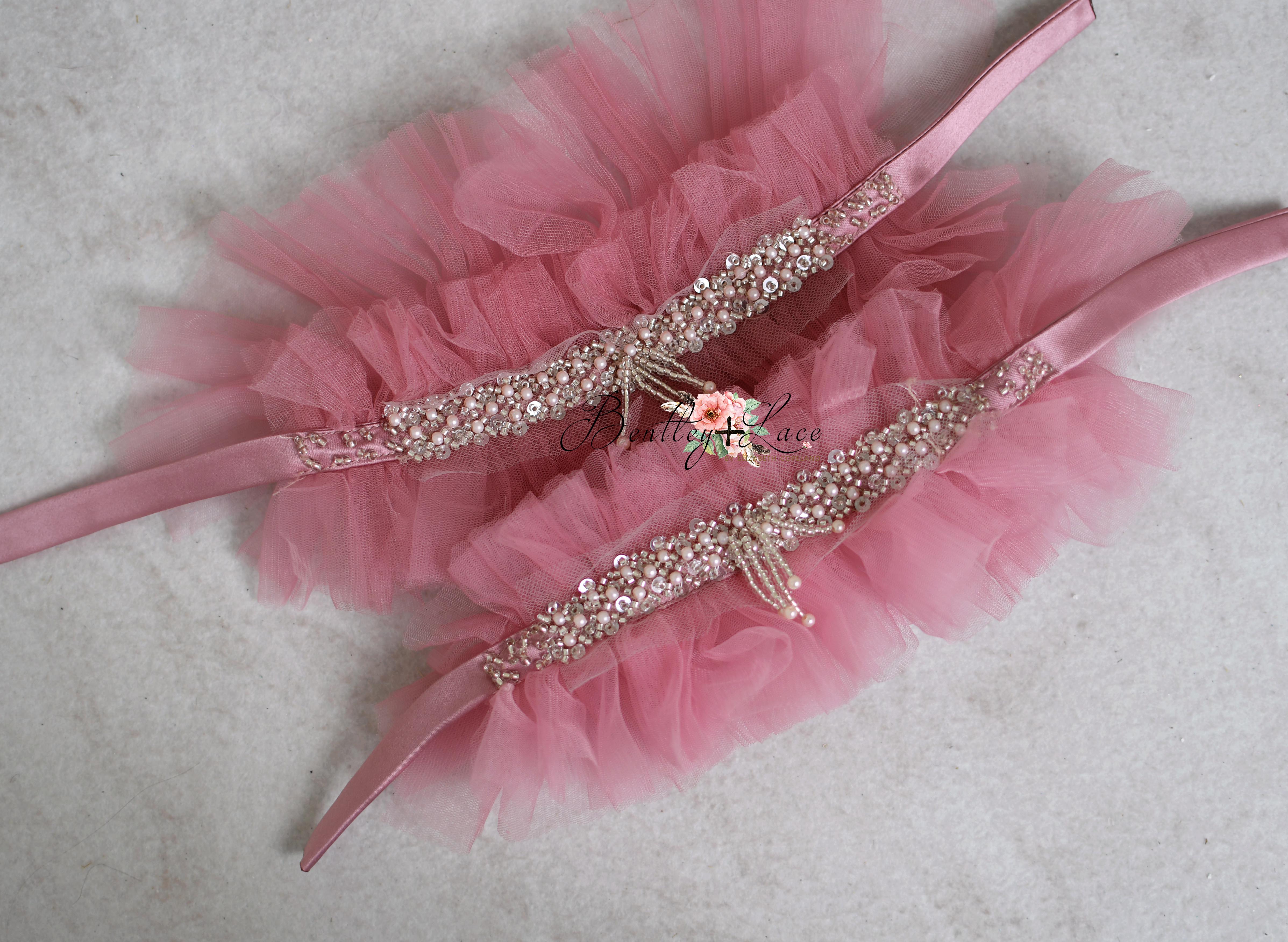 Custom designed tulle wristlets for special occasions and photography sessions. 