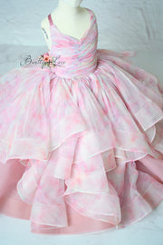 Pastel Clouds girls couture dress with layered tulle skirt

