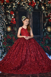 "Full-length custom gown for girls, ideal for weddings, birthdays, and formal events"

