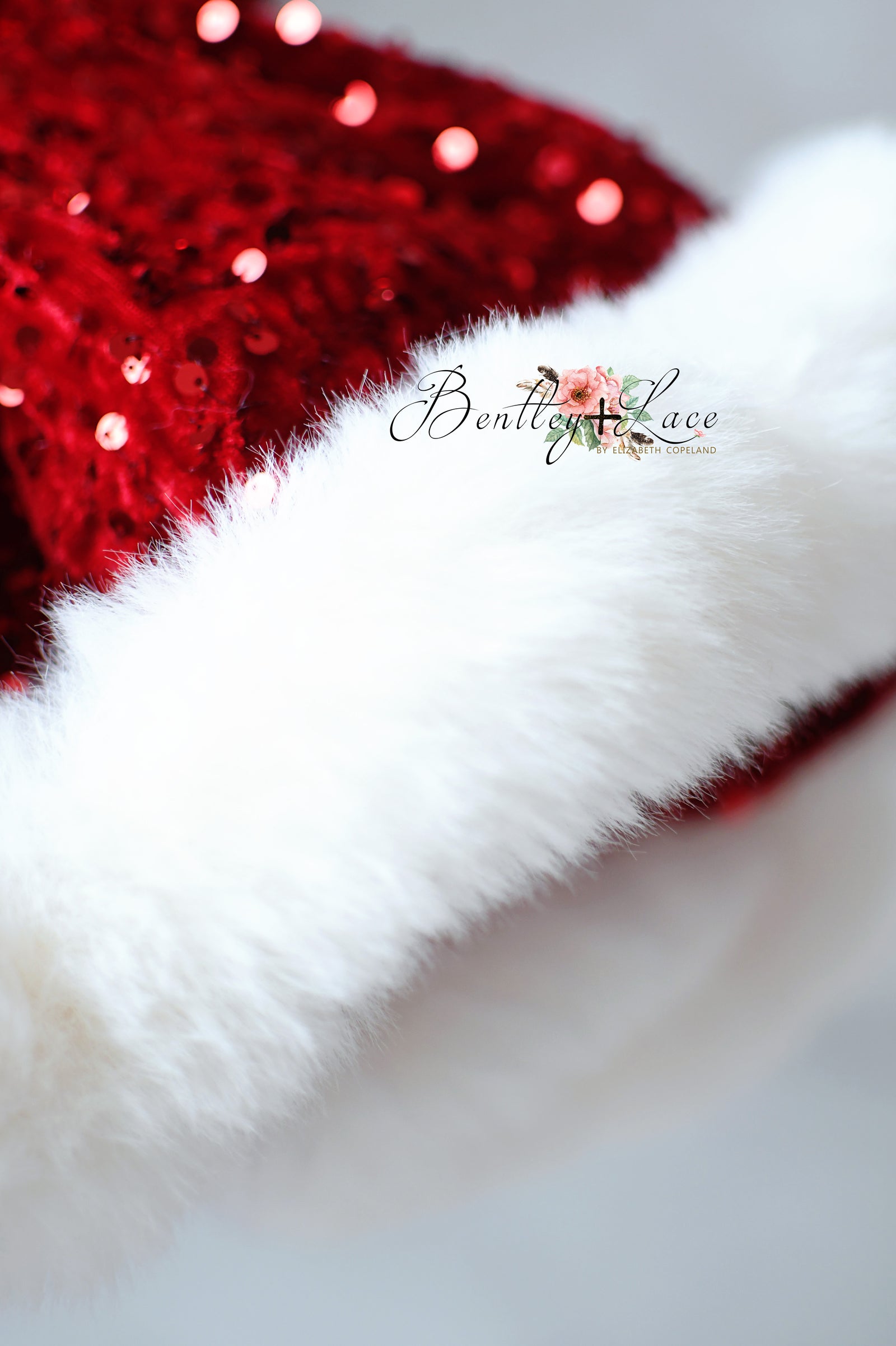 Twirl shot of petal sequin dress trimmed in faux fur

