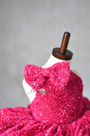 Retro "Velvet Glam" Birthday Dress – Sequin Velvet Gown for Photography & Special Events
