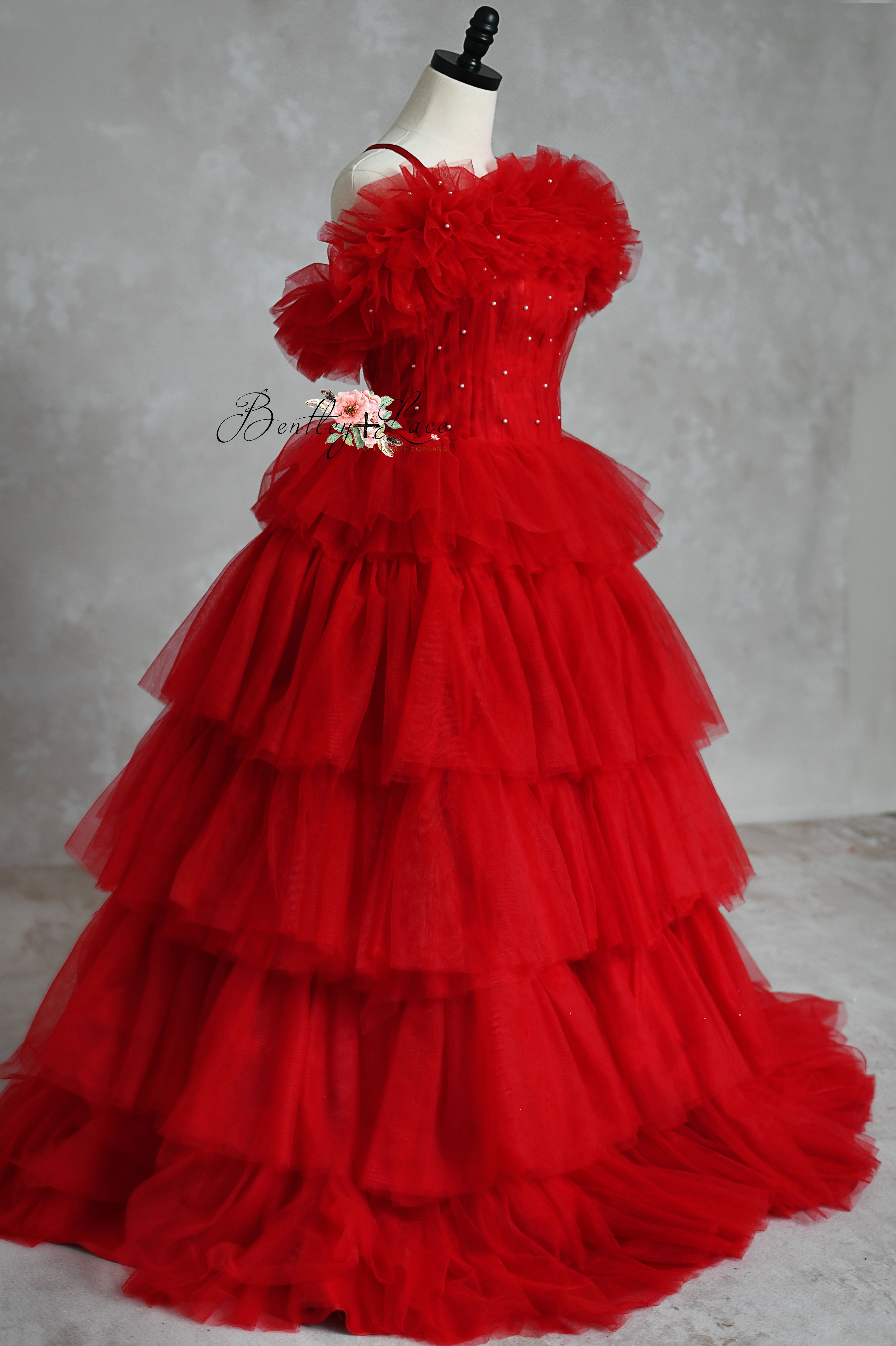Custom red dress for Photography sessions
