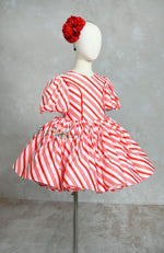 Candy Cane Lane Set: Dress+ Detachable Apron Option-Editorial Dress, Couture Gown, Special Occasion Dress