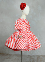 Candy Cane Lane Set: Dress+ Detachable Apron Option-Editorial Dress, Couture Gown, Special Occasion Dress