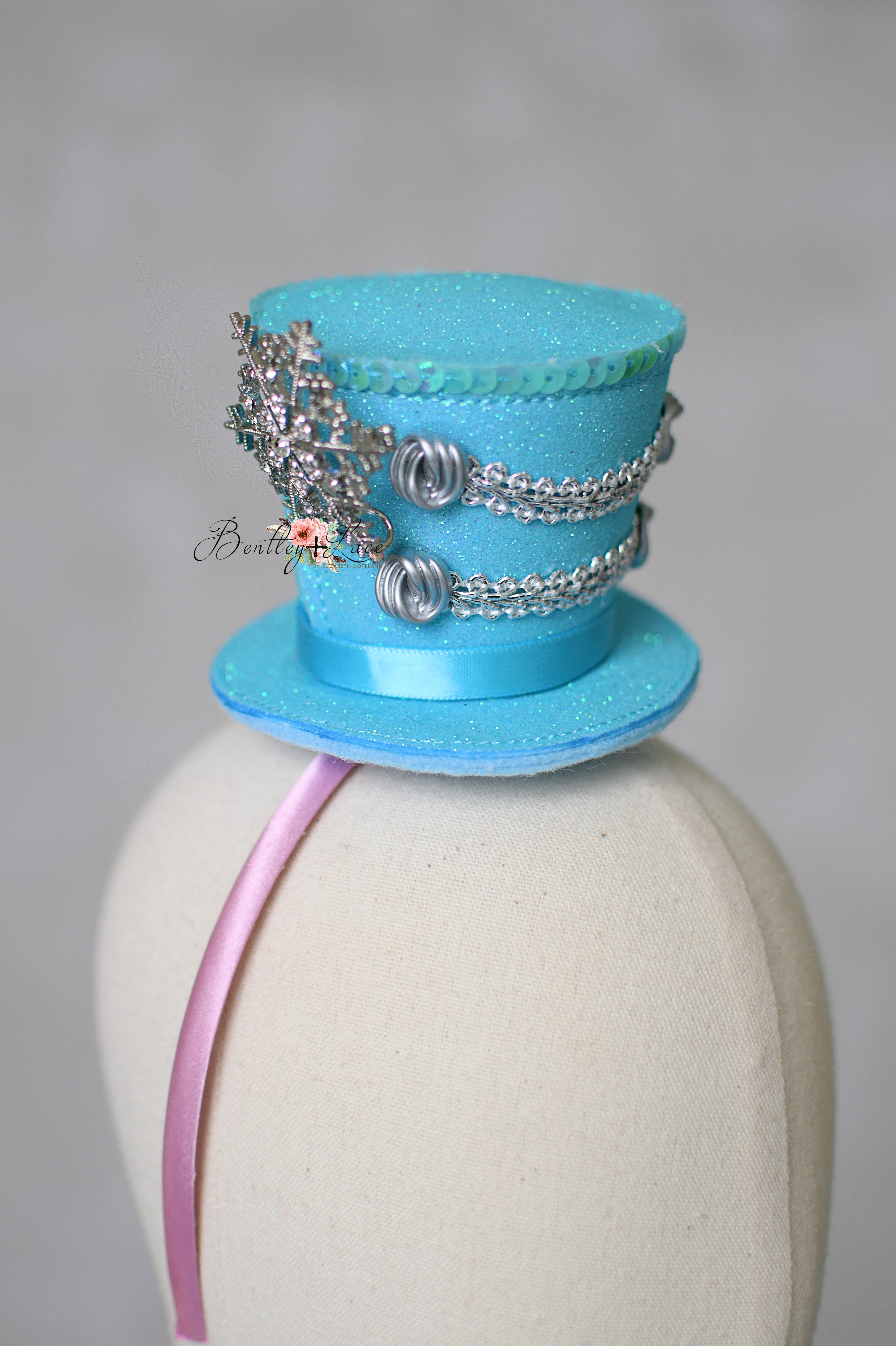 Blue Top Hat On Headband