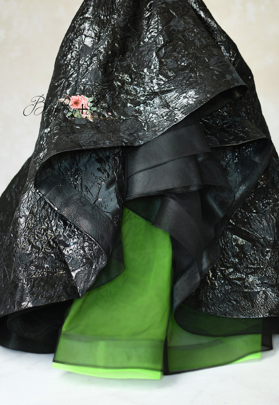 Emerald Shadows - Wicked-inspired- select your color-  Floor Length Gown  Editorial Dress, Couture Gown, Special Occasion Dress