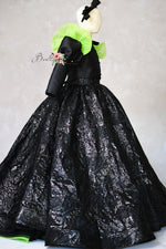 Emerald Shadows - Wicked-inspired- select your color-  Floor Length Gown  Editorial Dress, Couture Gown, Special Occasion Dress