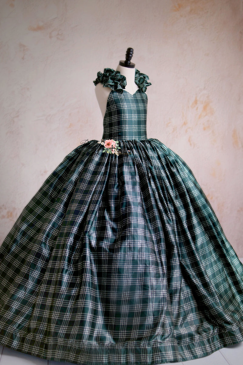 Children's green Christmas gown