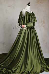 Euc / new "ZIGGY" Silk Satin Floor Length Adult Gown (Adult 8-12)