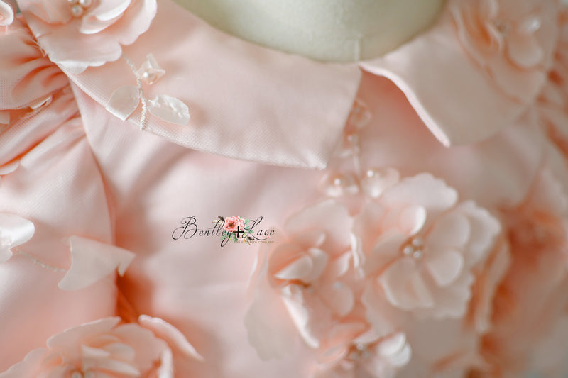 Rosette Reverie gown styled for a special occasion setup.

