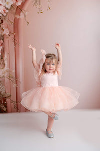 Little girl in daisy dress, ballet
