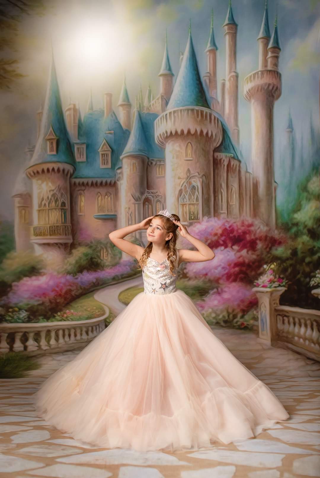 Fantasy Castle - With Sweep- Wrinkle-Free Fabric / 15x10' -Fancy Fabric & Props -Backdrop rental