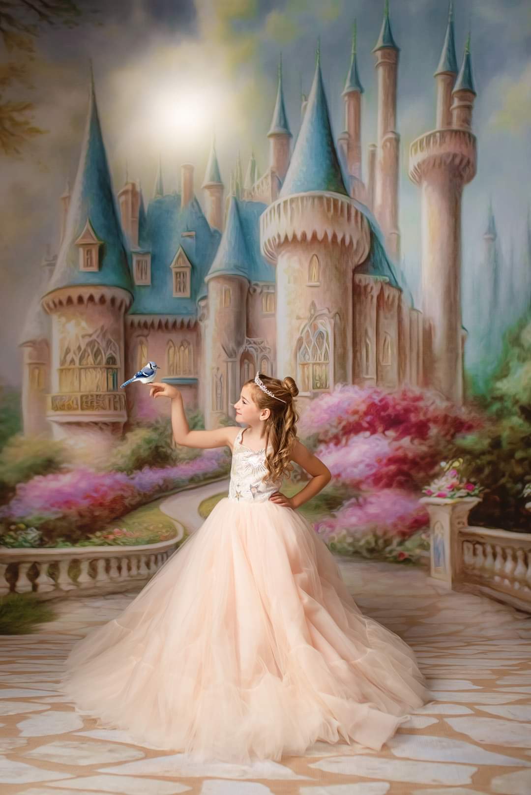 Fantasy Castle - With Sweep- Wrinkle-Free Fabric / 15x10' -Fancy Fabric & Props -Backdrop rental