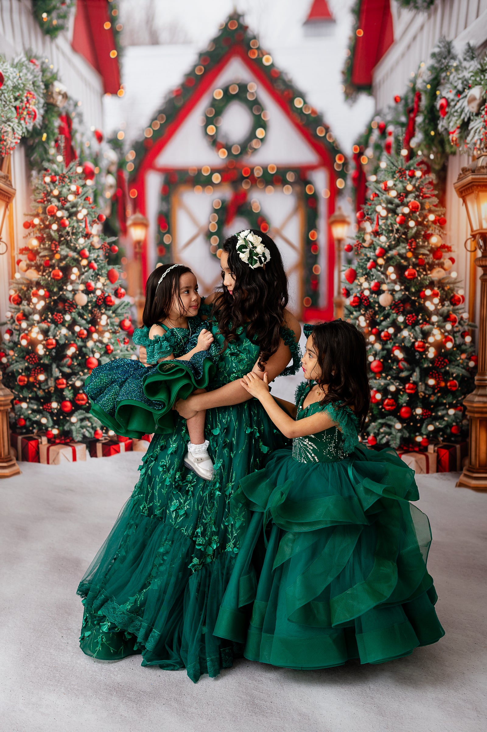 "Statement-making special occasion dress for girls in a bold, custom shade"

