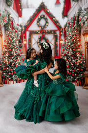 "Statement-making special occasion dress for girls in a bold, custom shade"

