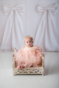 Rts NEW  Rosewater Ruffle Blush Baby + Toddler Couture Dress | Bentley + Lace