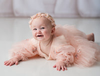 Rts NEW  Rosewater Ruffle Blush Baby + Toddler Couture Dress | Bentley + Lace