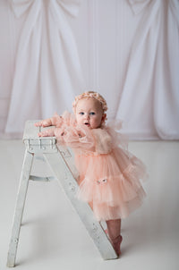 Rts NEW  Rosewater Ruffle Blush Baby + Toddler Couture Dress | Bentley + Lace