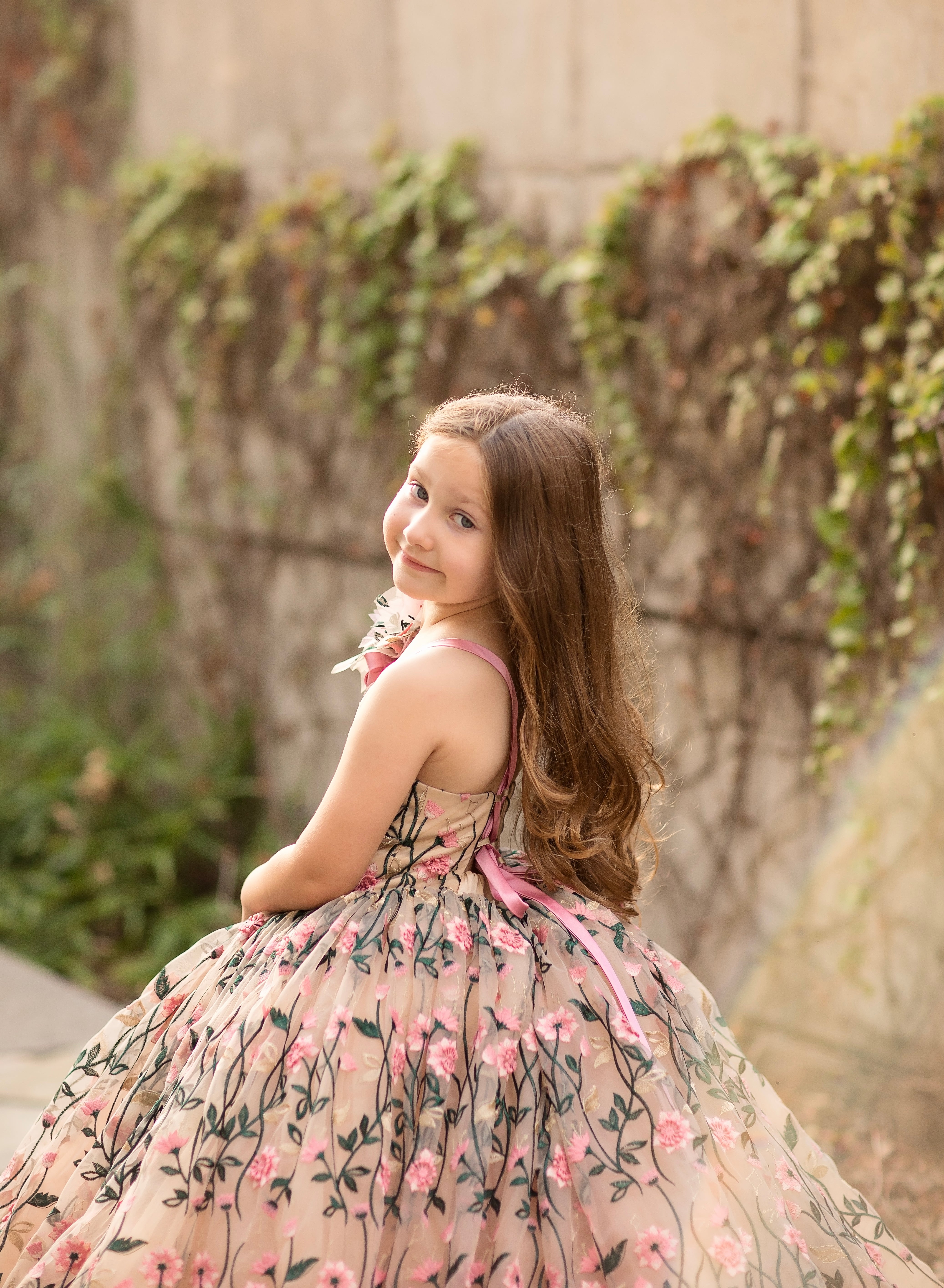 "Dance of the blooms" -   Floor Length ( 5 Year - Petite 6 Year)