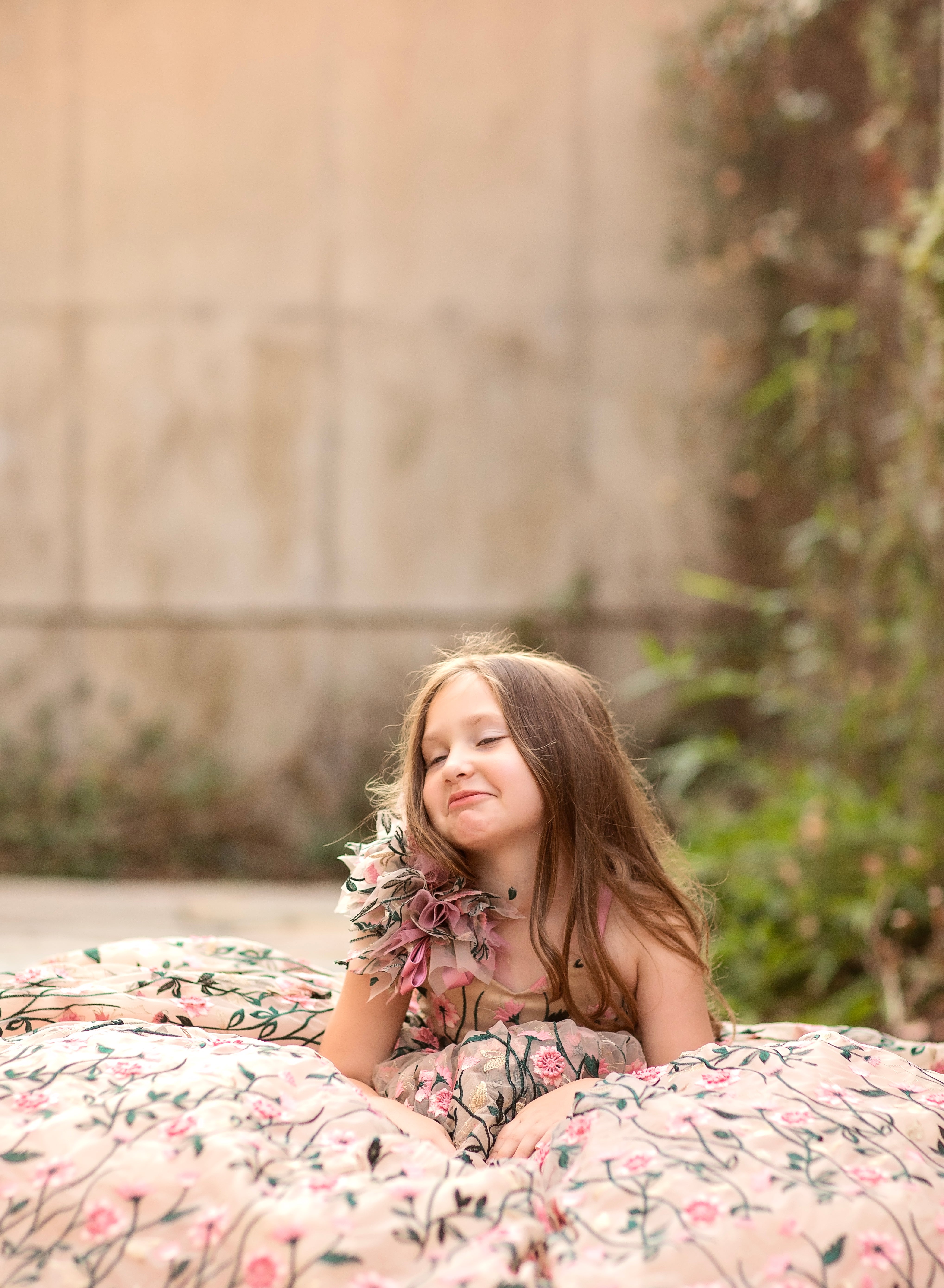 "Dance of the blooms" -   Floor Length ( 5 Year - Petite 6 Year)