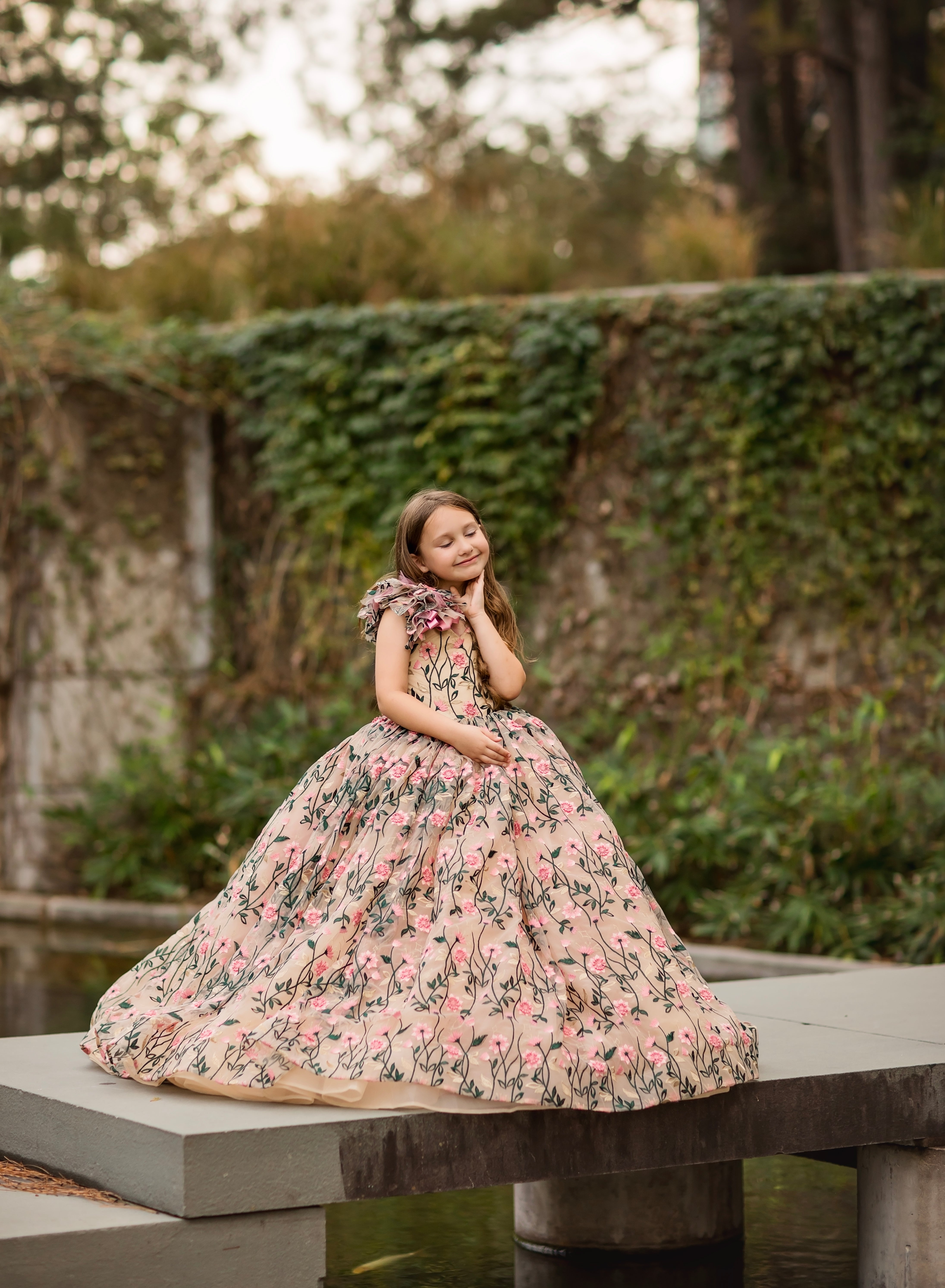 "Dance of the blooms" -   Floor Length ( 5 Year - Petite 6 Year)