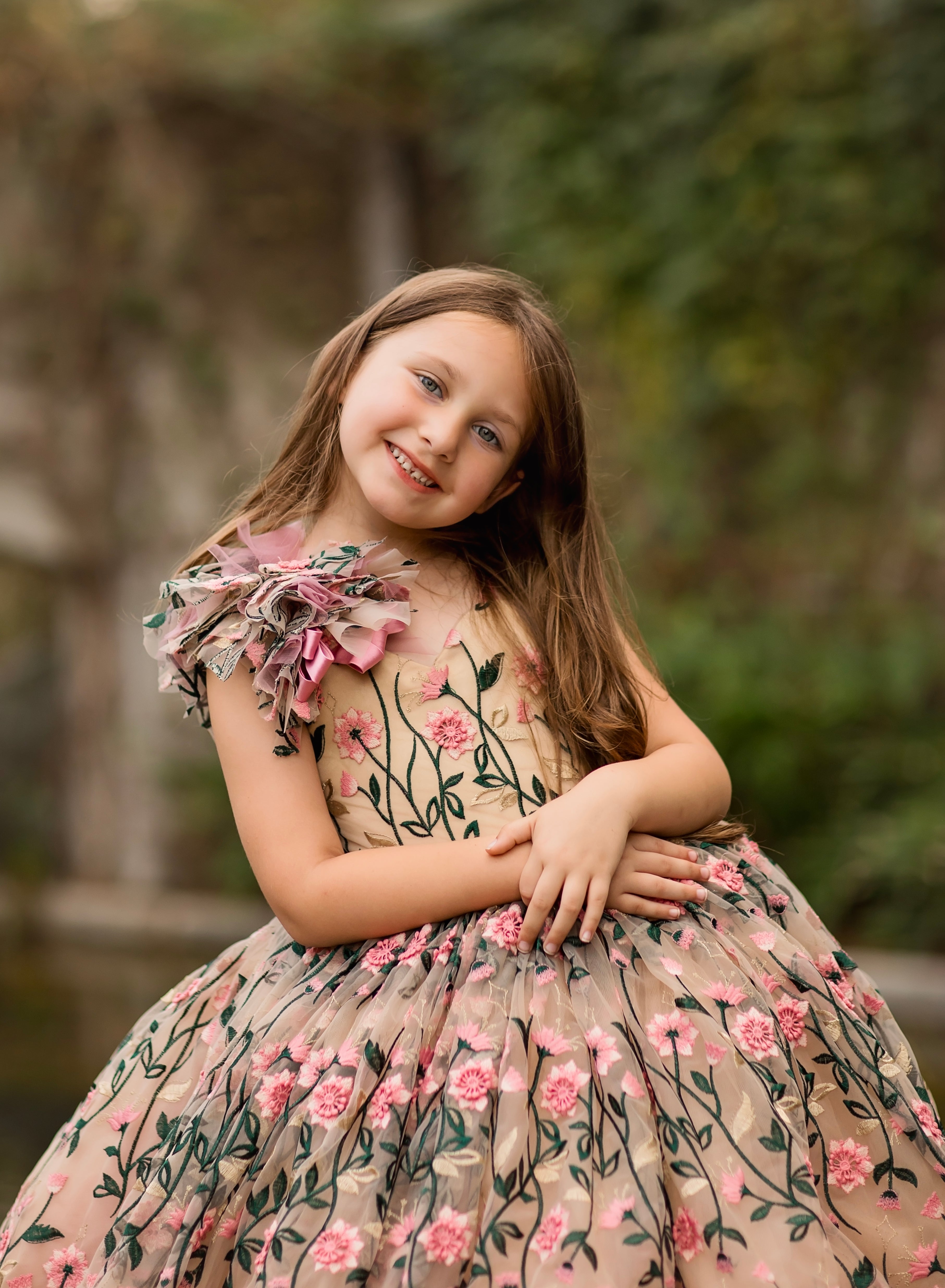 "Dance of the blooms" -   Floor Length ( 5 Year - Petite 6 Year)