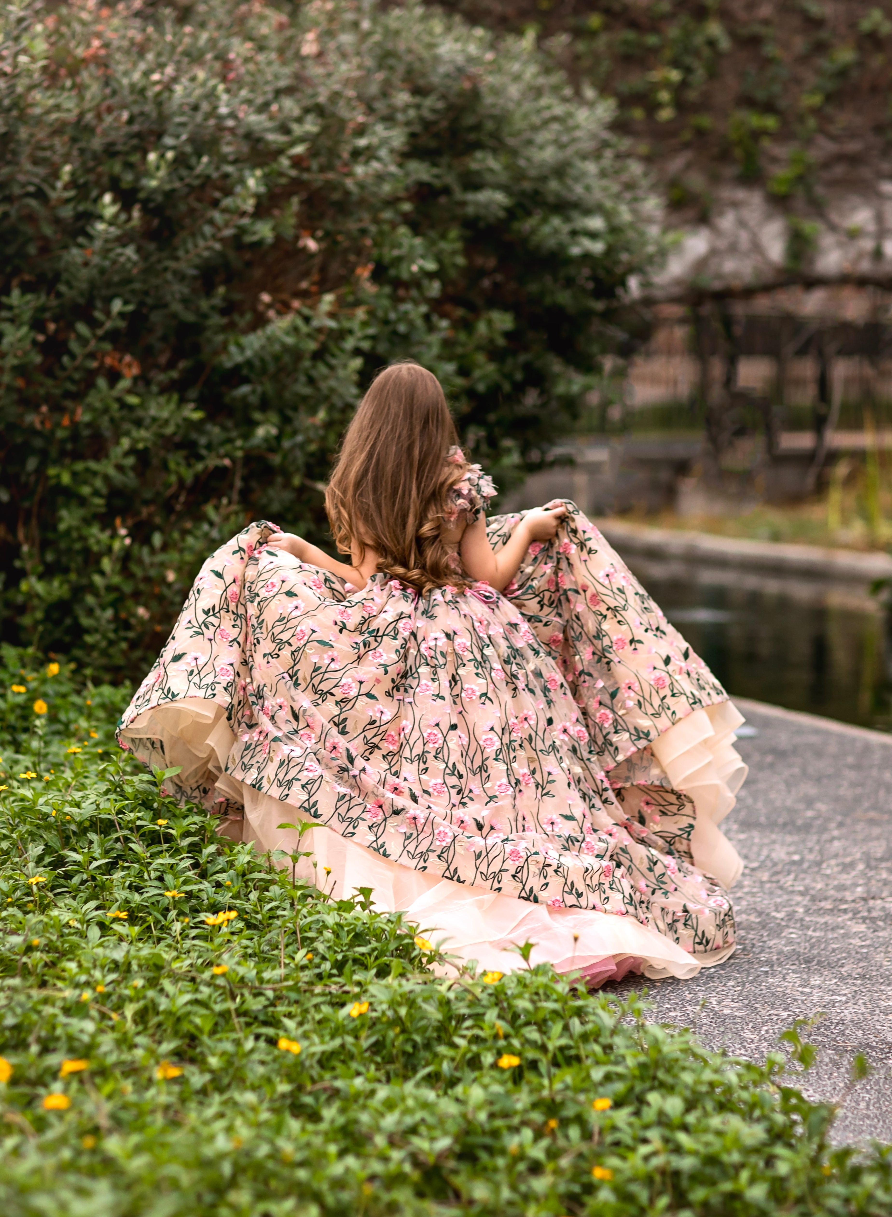 "Dance of the blooms" -   Floor Length ( 5 Year - Petite 6 Year)