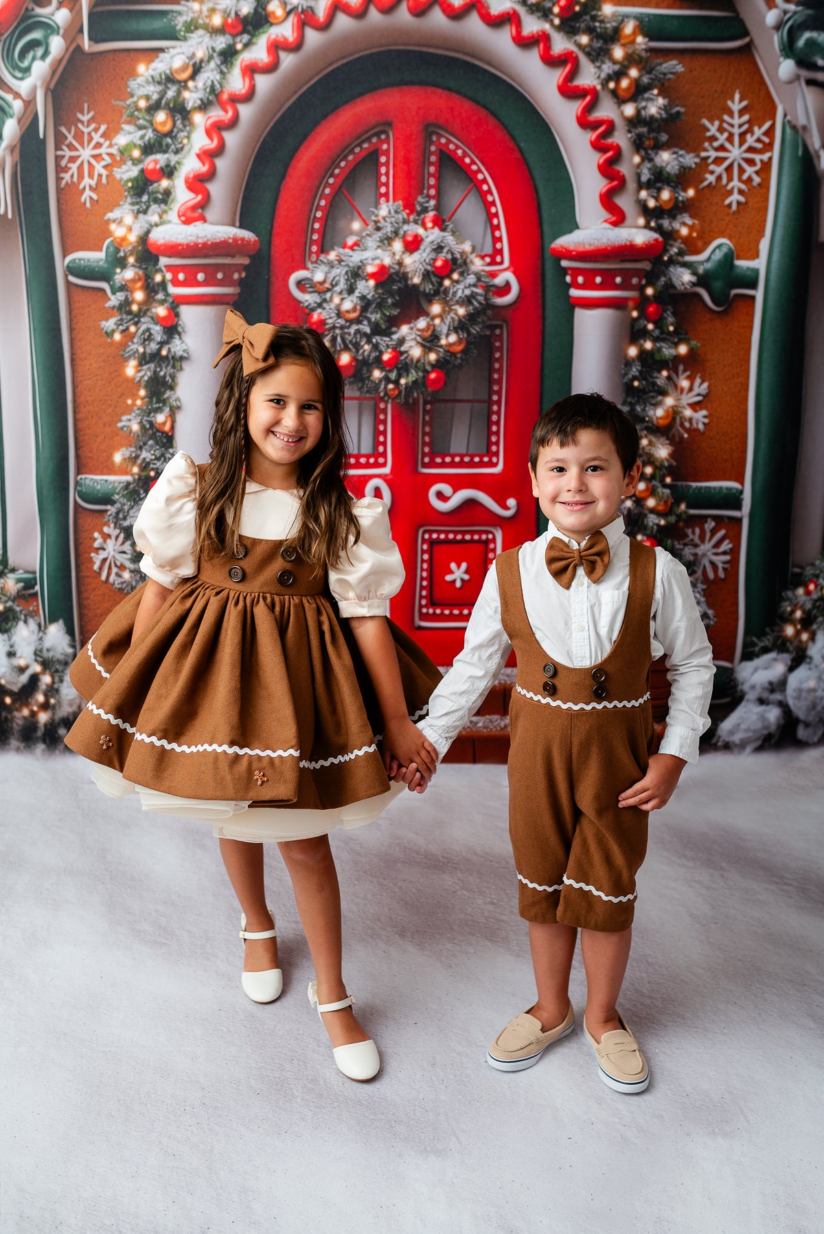 Gingerbread Dress Set with Apron | Bow Add-On Option | Custom Colors & Fabrics | Editorial Couture Gown for Special Occasions