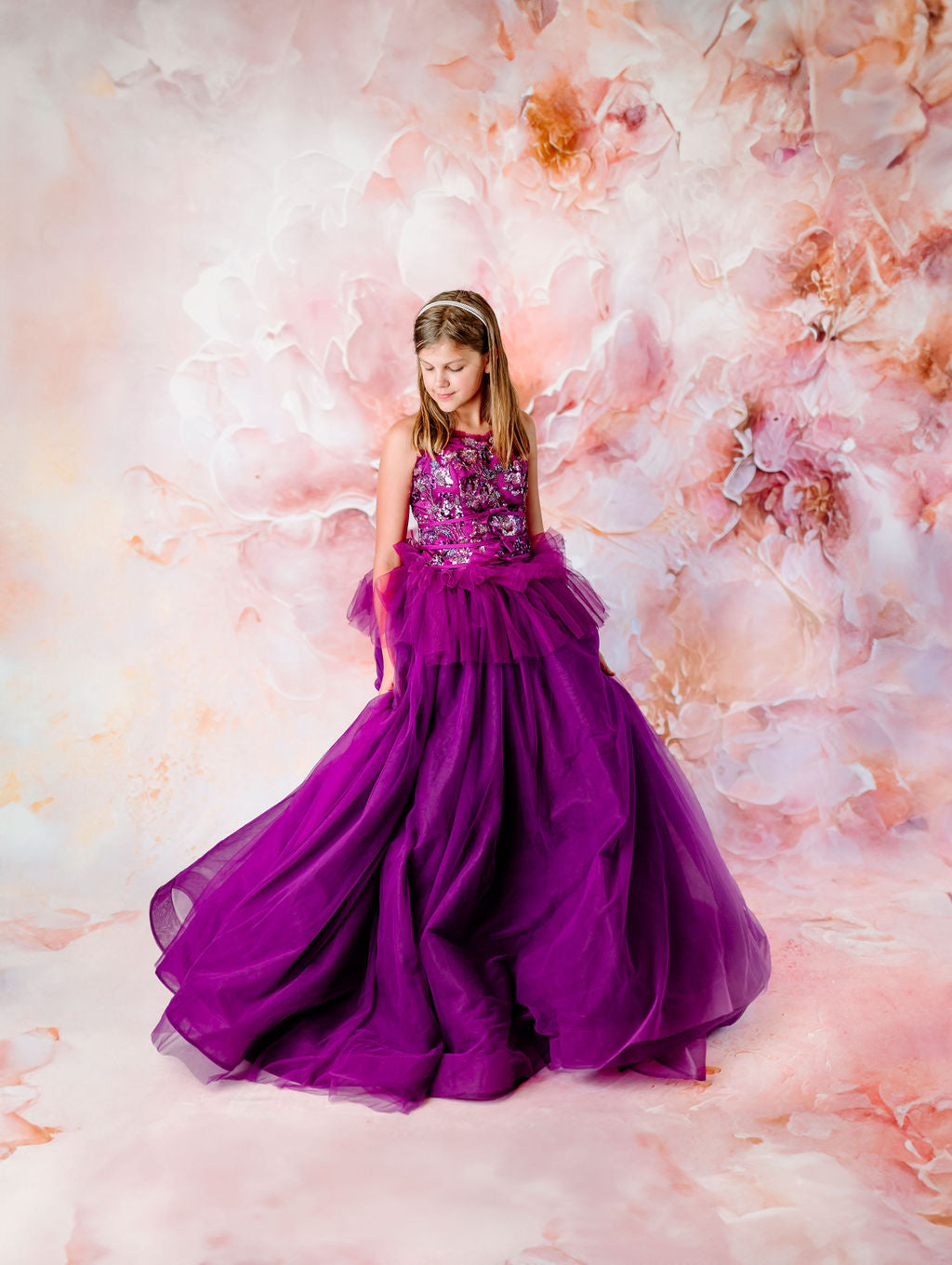 "Dazzling Merlot" - Floor Length Gown - (12 - 15 YEAR)