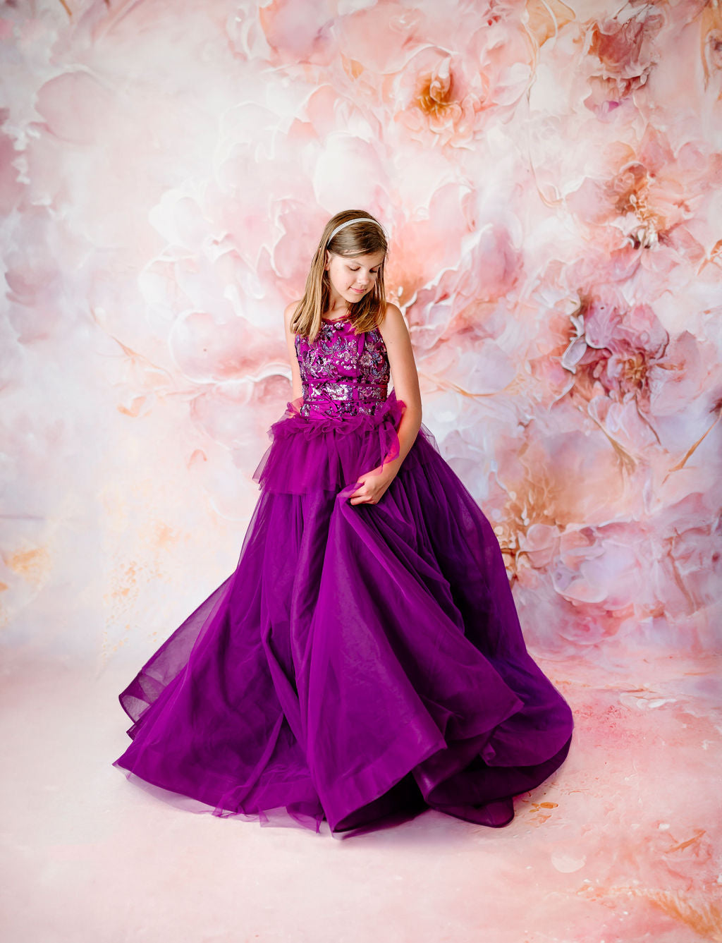 "Dazzling Merlot" - Floor Length Gown - (12 - 15 YEAR)